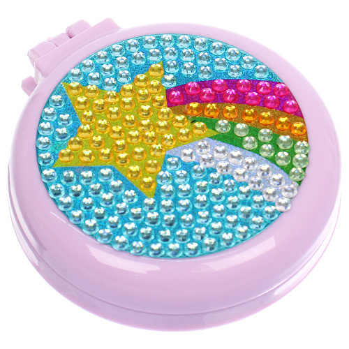 Расческа массажная детская складная КАРАМЕЛЬ, звезда, цвет сиреневый, d-6см (пакет с подвесом)_3