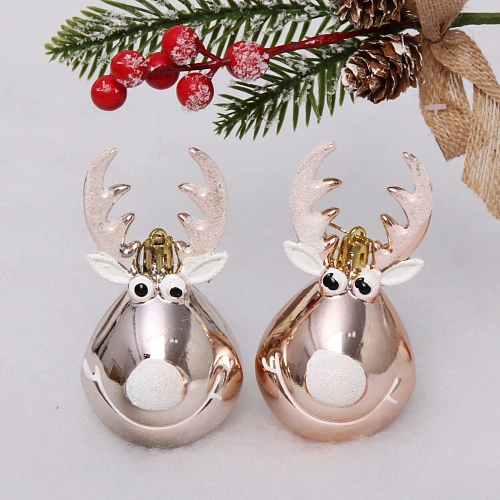 Ёлочная игрушка Счастливый лось 13 см (2 шт), шампань_2