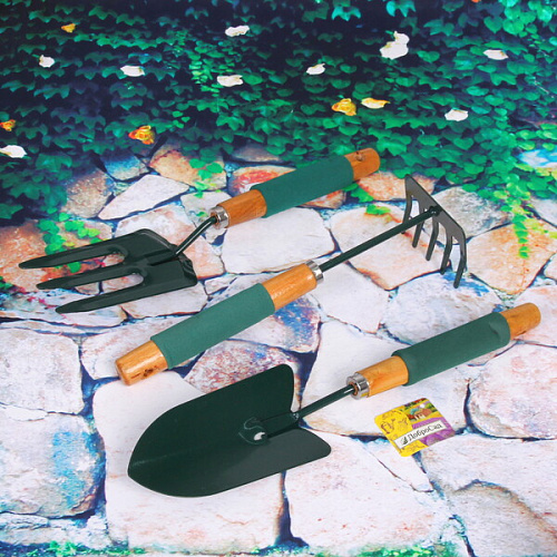 Набор посадочного инструмента Эконика совокграбелькивилка 29см деревянная комбинированная ручка ДоброСад_5