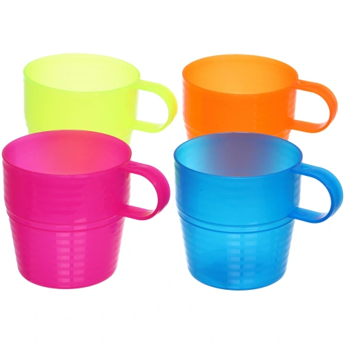 Кружка пластиковая 300мл в наборе 4шт "Ассорти", микс цветов