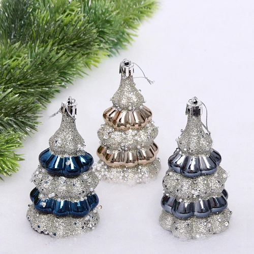 Набор украшений SHINE Magic tree 6х10 см (3 шт), night bluechampagne silvergrey_3