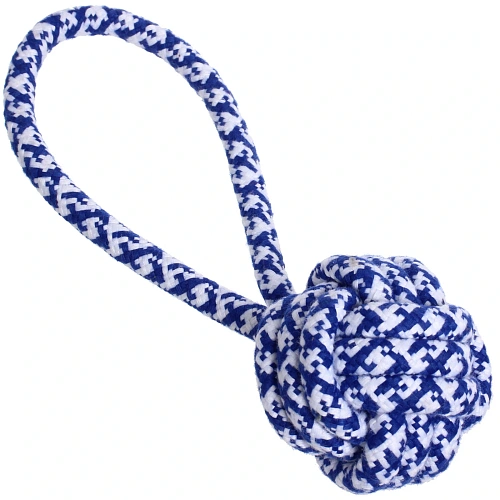 Игрушка - канат для собак мелких и средних пород НЕСКУЧАЙКА, цвет синий, 21см  75гр (лейбл)_3
