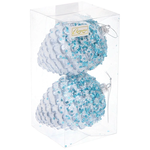 Ёлочные игрушки VERSAILLES Персея 11 см (набор 2 шт), Голубой_2