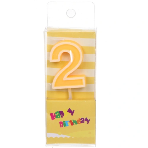 Свеча для торта Цифра Яркий праздник "2" 7,5 см