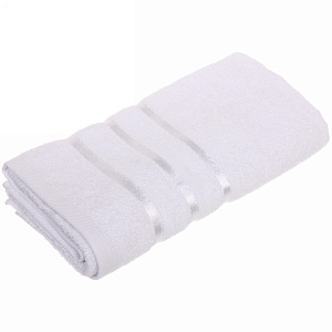 Полотенце махровое 70*140см "LUNA" цвет белый 01000 плотность 360гр/м2 с петелькой-подвесом