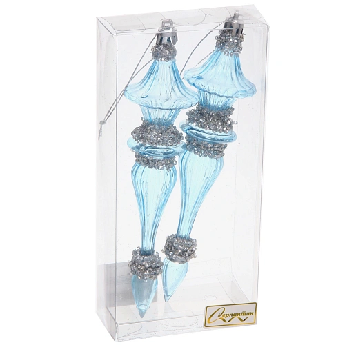 Елочные игрушки Изящная нежность 4,54,519 см (набор 2 шт), Голубой_2