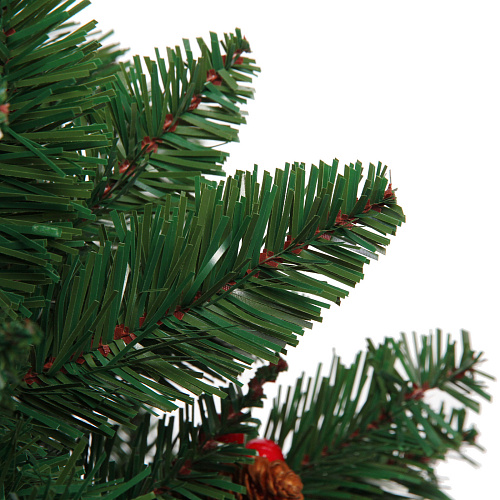 Ёлка Лесное утро 180 см, ПВХ с шишками и ягодами (688 веток)_12