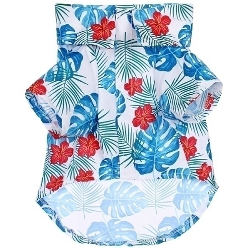 Рубашка для собак и кошек малых и средних пород СТИЛЬНЫЙ БРО, принт пальмовые листья, размер M, (лейбл)_4