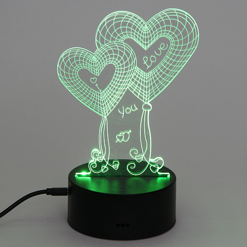 Светильник ночник 3D-Нежность на пластиковой подставке, с включателем USB_8