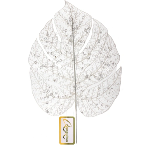 Ветка декоративная "Сказочный папоротник" 40 см, Белый