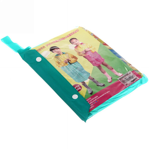 Дождевик-плащ детский на кнопках с капюшоном 83см, 100 Мкрн, размер L, цвет микс_27