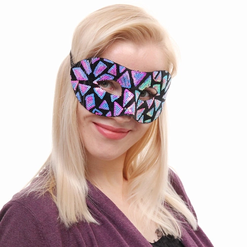 Маска карнавальная Блики неона, микс (фиолет,синий, розовый)_6