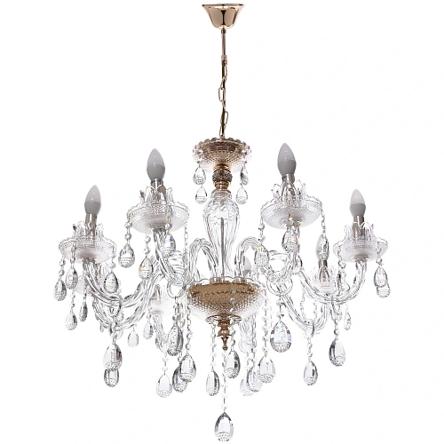 Люстра подвесная в стиле барокко Buon gusto 840Вт 25-S9040 со стеклянными основаниями_8