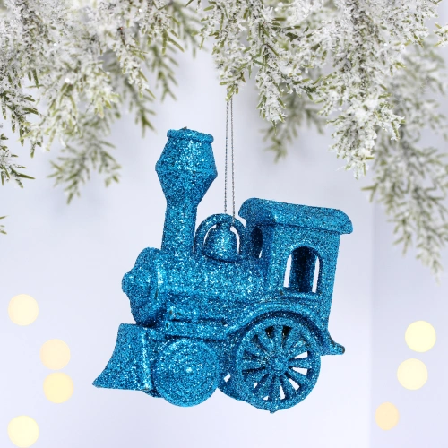 Подвеска "Волшебный паровозик" 9 см, Голубой