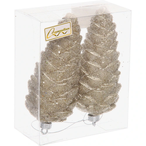 Ёлочные игрушки VERSAILLES Снежные шишки 146 см (набор 2 шт), Шампань_5