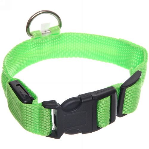 Ошейник для собак Люмисцент 2,550см светящийся, цвет зеленый Ультрамарин_6