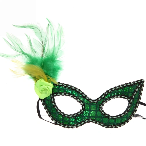Маска карнавальная "Загадка", микс (зеленый/золото)