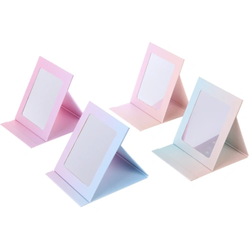 Зеркало косметическое складное "ФОРТУНА БРИ", микс 4 дизайна, мрамор, 17*13,5см