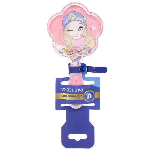 Расческа массажная детская ФРАТТИ БУМ, девочка Меллиса, форма цветочек, 168см (блистер Ультрамарин)_4