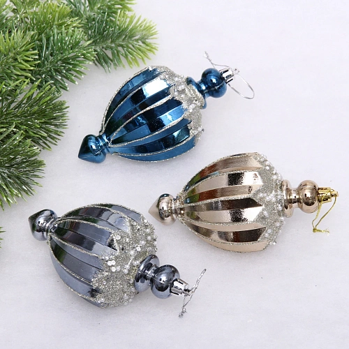 Набор украшений SHINE Highlights 12х7 см (3 шт), night bluechampagne silvergrey_3