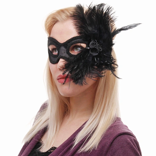 Маска карнавальная Таинственная леди, черный_4