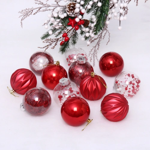 Набор шаров 8 см "Волшебство" (в наборе 12 шт), Красный