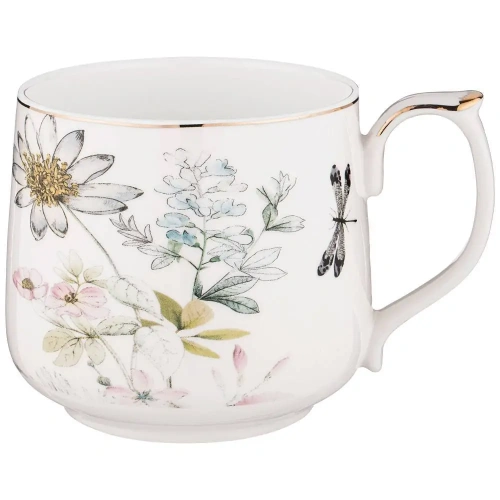 Кружка фарфоровая 470мл "Стрекоза"