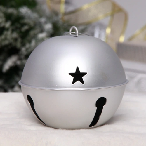 Новогодний шар "Бубенчик" 12 см, Серебро
