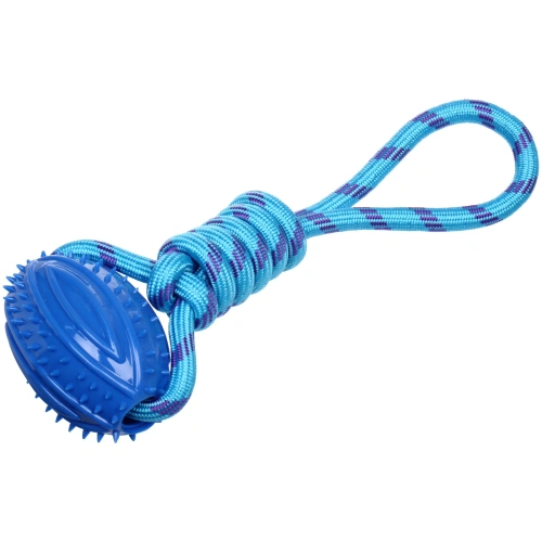 Игрушка-канат для всех пород собак "Счастливый хвост!", цвет синий, 28*8,5см/110гр