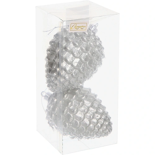 Ёлочные игрушки VERSAILLES Лесные шишки 138 см (набор 2 шт), Серебро_5