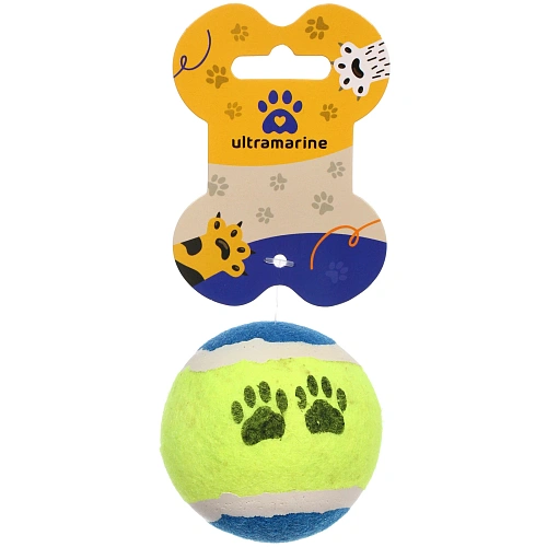 Мяч тенисный для активных игр Счастливый хвост!, цвет синийсалатовый, d-6см_4