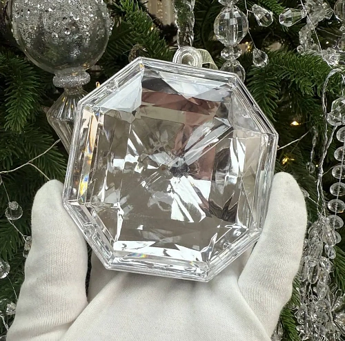 Ёлочное украшение "DIAMOND - Elegant" 8,7*3,7*10 см, Серебро