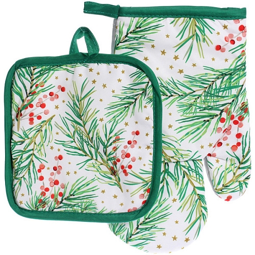 Прихватка в наборе с варежкой Зимняя ягода, 17,517,5 см и 2717 см_7