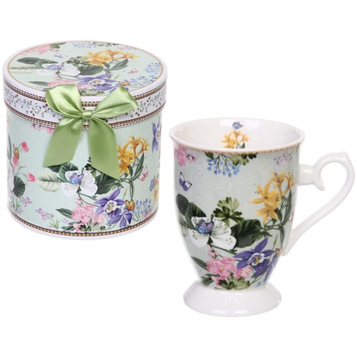 Кружка керамическая 300мл "Цветочная фантазия" в подарочной коробке 