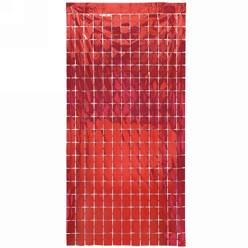Занавес фольгированный "Прямоугольник" ш1м, в2м (глянец), рубин