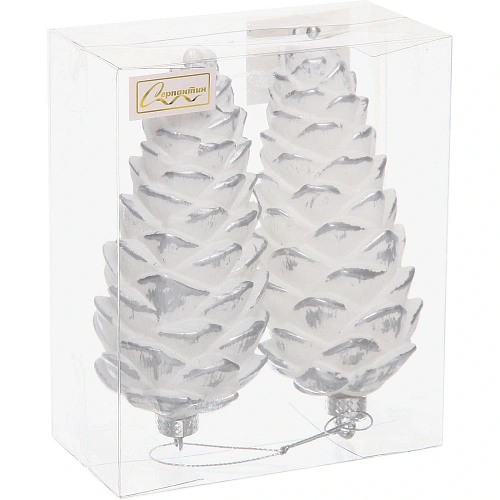 Ёлочные игрушки VERSAILLES Снежные шишки 146 см (набор 2 шт), Белыйсеребро_2