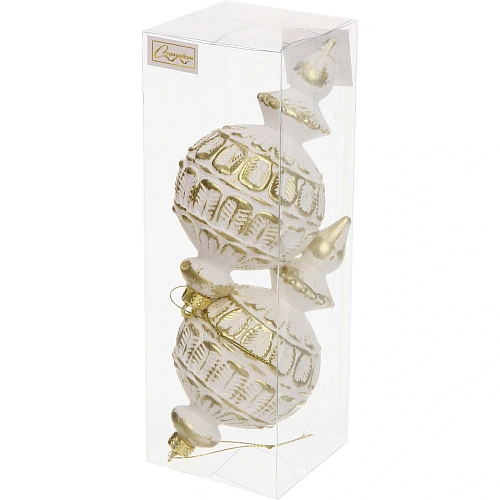 Ёлочные игрушки VERSAILLES Снежная капля 168 см (набор 2 шт), Белыйзолото_2