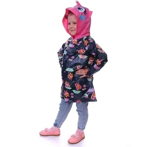 Дождевик-плащ детский Волшебные звери-Лисичка с капюшоном, на кнопках, размер L(6644см) ДоброСад_8