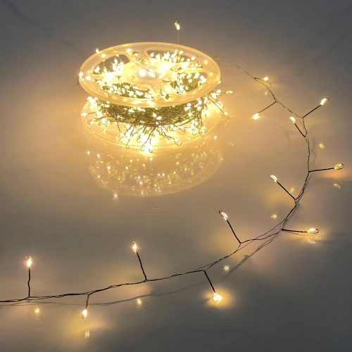 Гирлянда для дома НИТЬ "Мишура" 40 м 1000 ламп LED, зеленый провод, мерцание, IP-20, 220v, Теплый белый