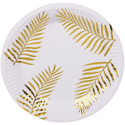 Тарелка бумажная 18 см в наборе 10 шт "Золотые листья"