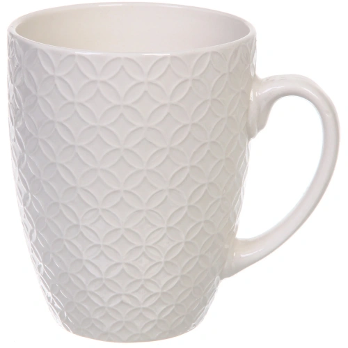 Кружка керамическая 450мл "Белая" ромбы