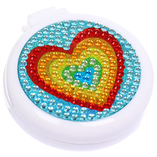 Расческа массажная детская складная КАРАМЕЛЬ, сердечко, цвет голубой, d-6см (пакет с подвесом)_3