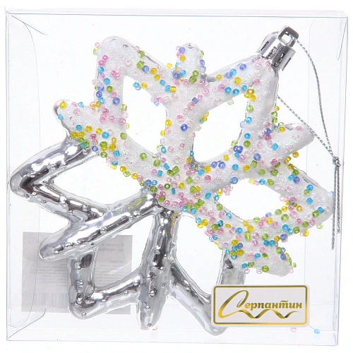 Елочная игрушка Зимняя снежинка 10112 см, серебро_7