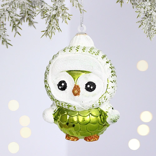 Ёлочная игрушка "Чудной пингвин" 7*5*10 см, Салатовый