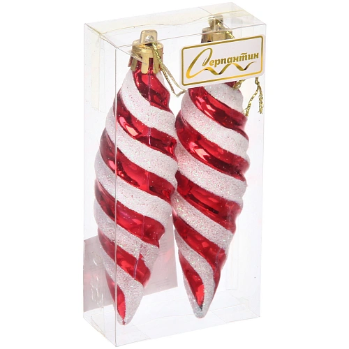 Ёлочные игрушки Таинственное очарование Сосульки 10 см (набор 2шт), красный_9