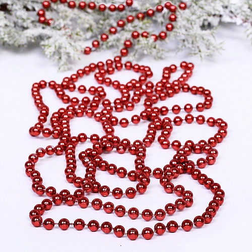Бусы на елку 2,7м Шарик d-6мм, темный рубин (pvc коробка)_8