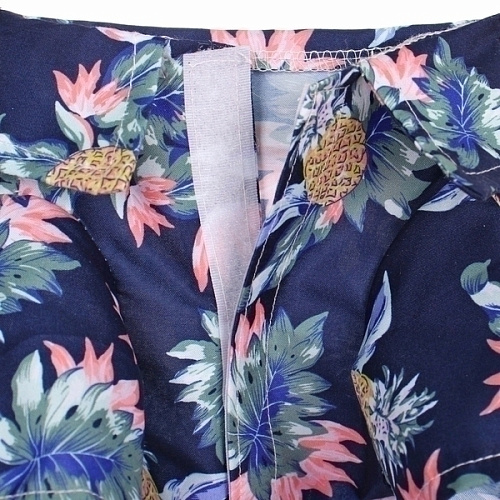 Рубашка для собак и кошек малых и средних пород СТИЛЬНЫЙ БРО, цвет синий, принт ананасы с цветами, размер M_7