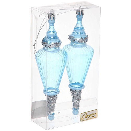 Елочные игрушки Сияющий кристалл 5,25,219 см (набор 2 шт), Голубой_2