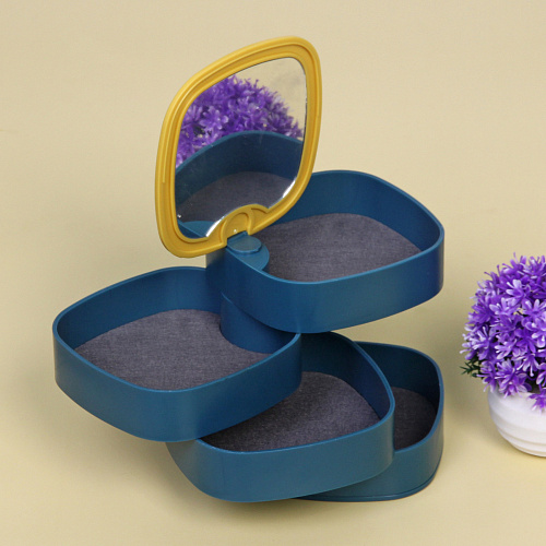 Органайзер для хранения с зеркалом ПИОНТО, цвет лазурный, 1211см (упаковка коробка)_3