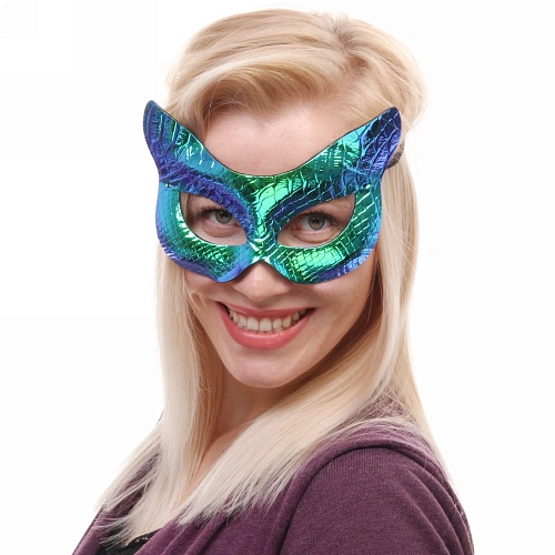 Маска карнавальная Маркиза, микс (синий,бел, розовый)_3